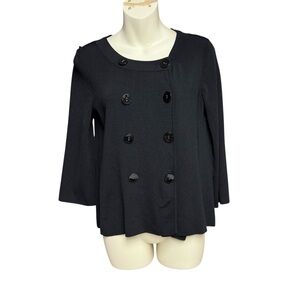 Cable & Gauge Black Knit Size small top real  buttons
